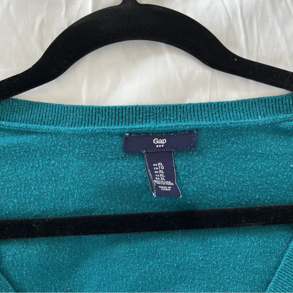 GAP Teal Button-Front Cardigan - Picture 2 of 5
